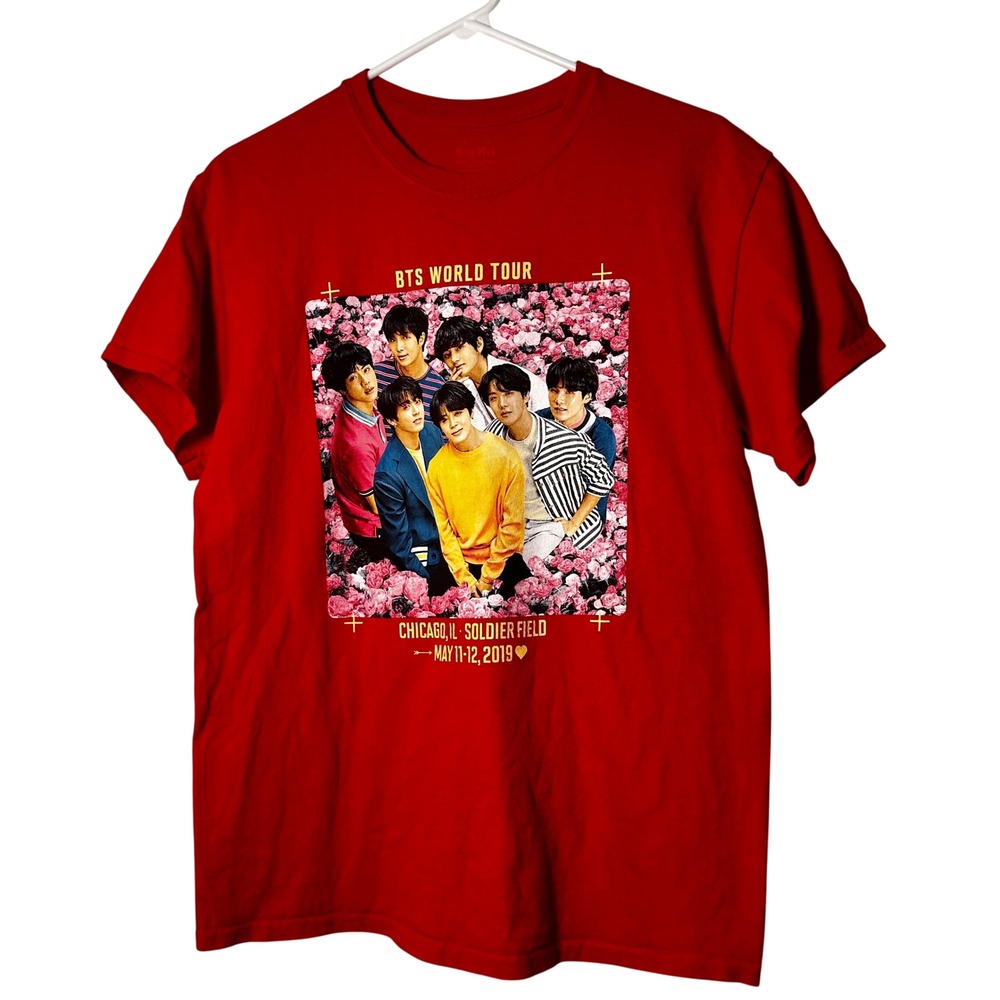 BTS World Tour 2019 Chicago Soldier Field Concert T-Shirt Red Mens Medium K-Pop